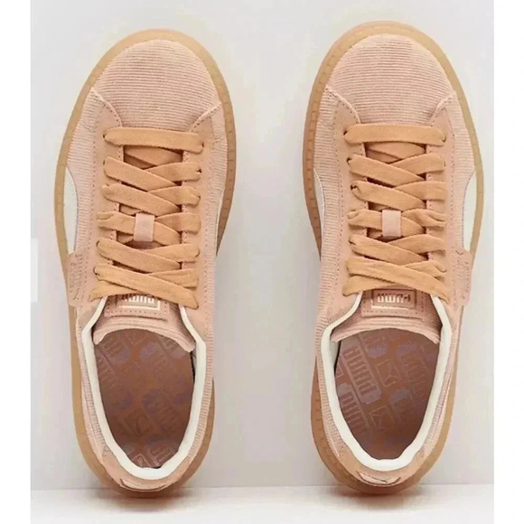 Women PUMA PLATFORM TRACE CORDUROY DUSTY CORAL US 6 RRP $190 - Picture 3 of 8